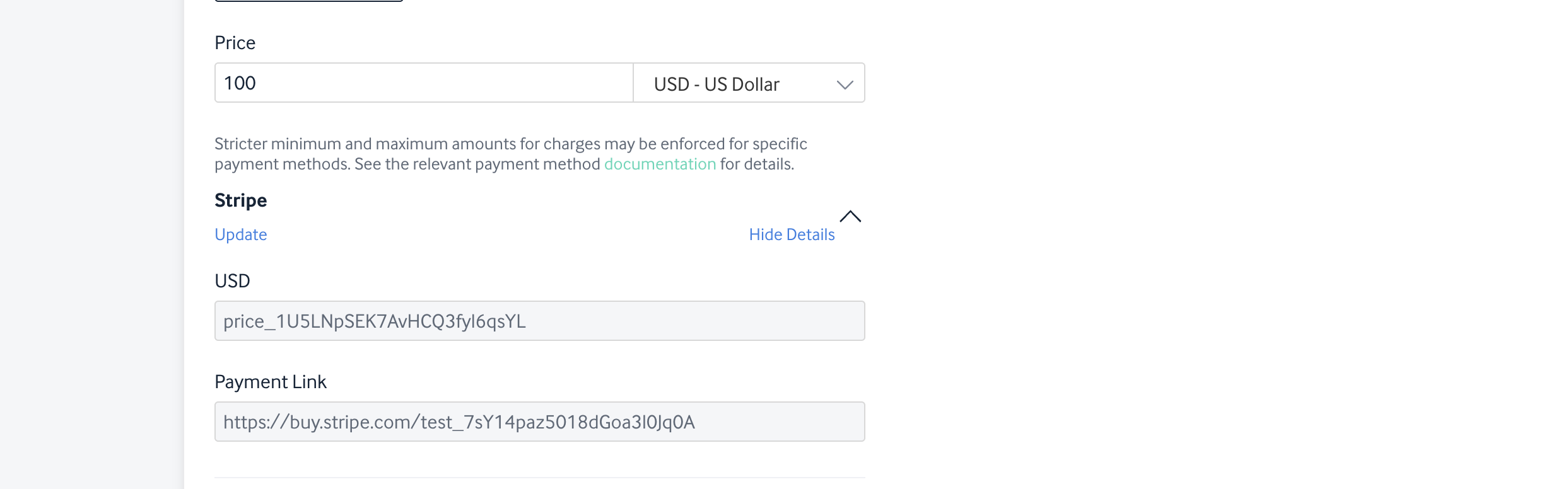 Payment Link Details